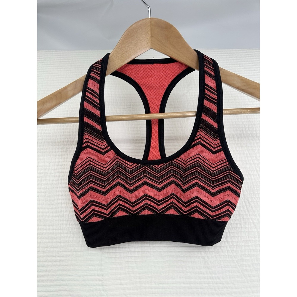 Lululemon‎ Reversible Ebb & Flow Bra Orange/Black Chevron Size 6